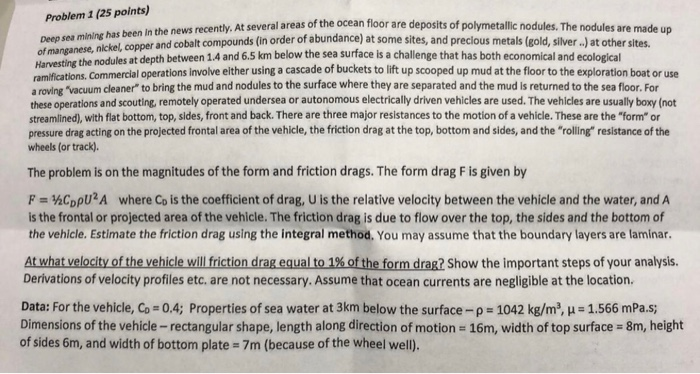 Problem 1 25 Points Areas Of The Ocean Floor Are Chegg Com