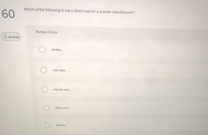 Solved Which of the following is not a direct cost for a | Chegg.com