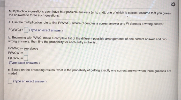 Solved Multiple-choice questions each have four possible | Chegg.com