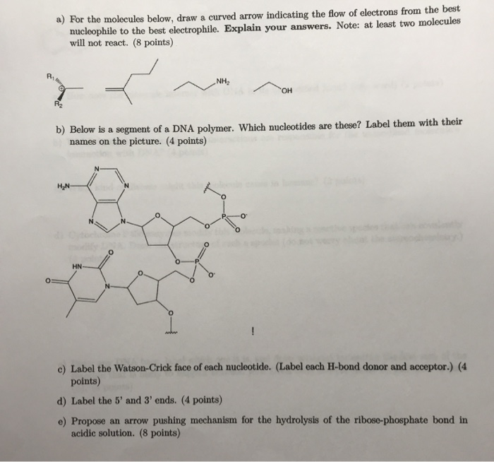 Solved 2. Mechanisms a) For the molecules below, draw a | Chegg.com