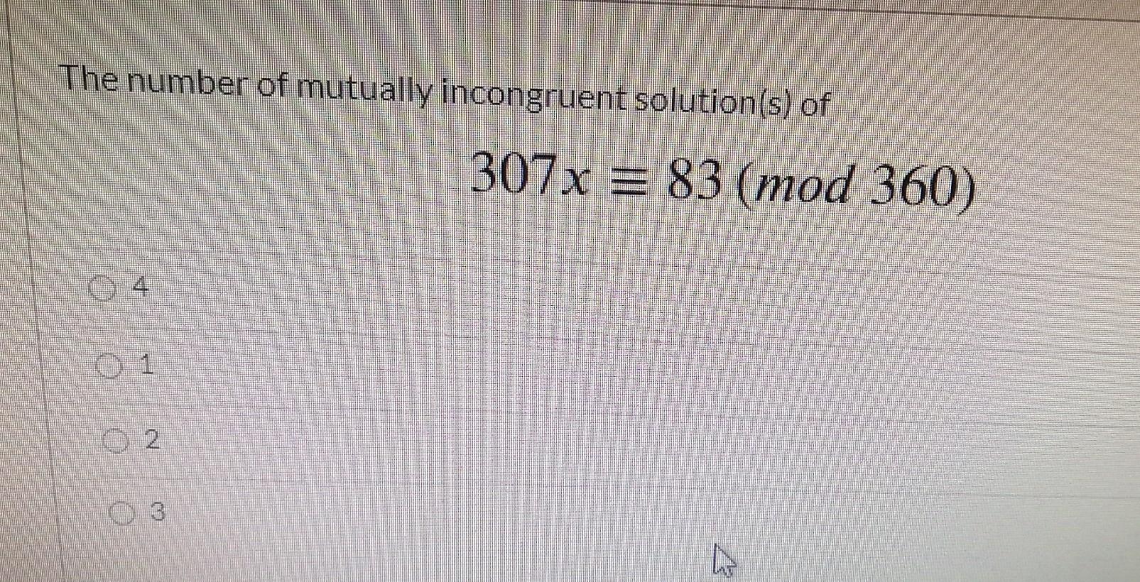 Solved The number of mutually incongruent solution(s) of | Chegg.com