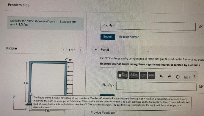 Solved Problem 6.65 Consider the frame shown in (Figure ). | Chegg.com