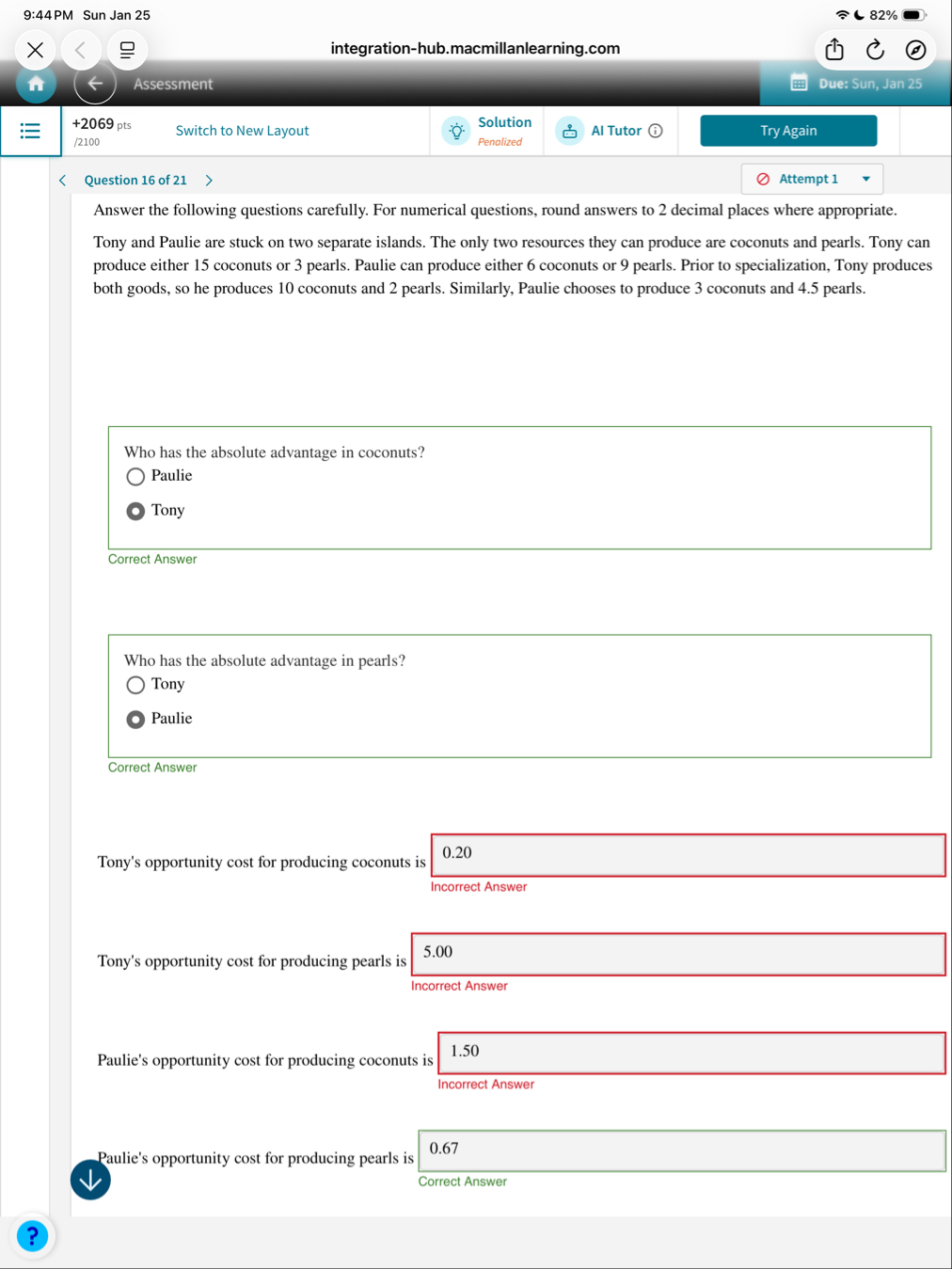 Solved PLEASE ANSWER THE INCORRECT ONES Answer the following | Chegg.com