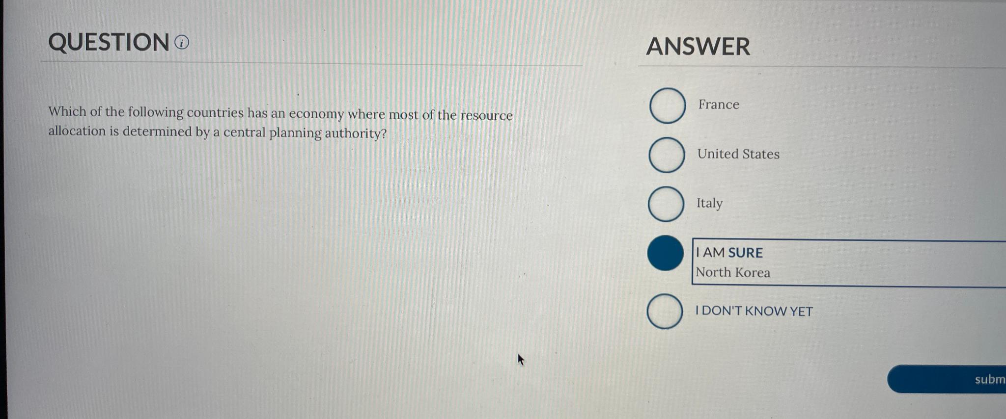 Solved QUESTION IANSWERWhich Of The Following Countries Has | Chegg.com