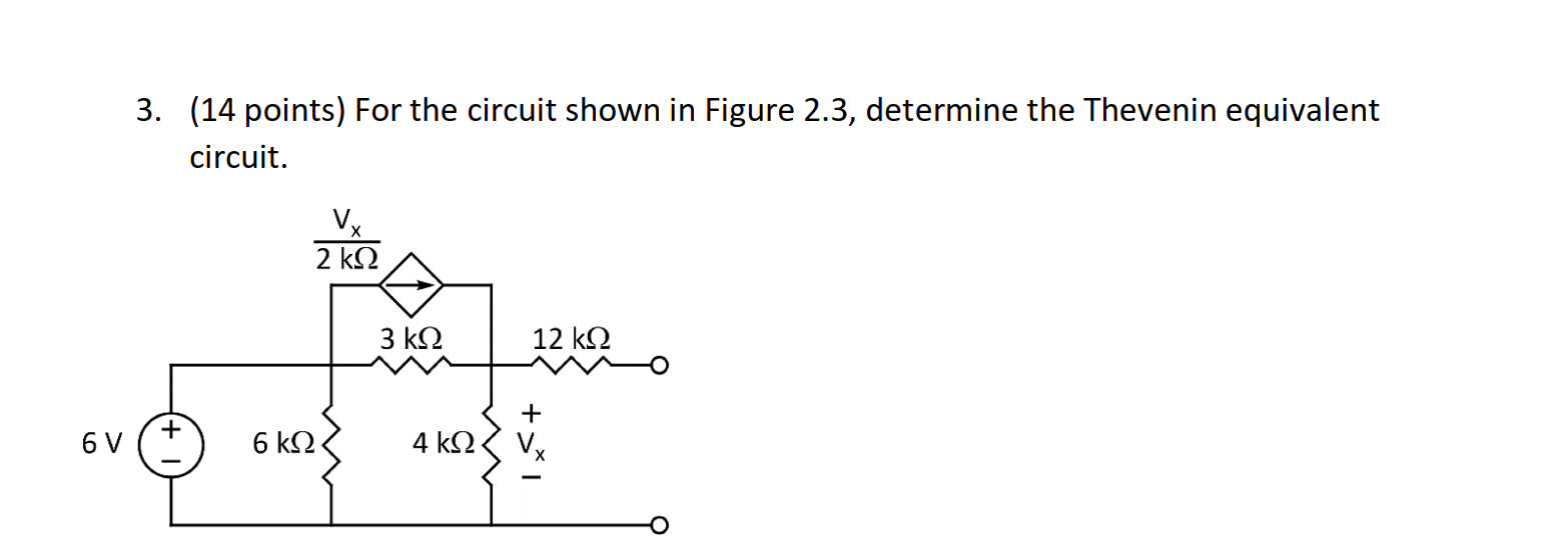Solved For the circuit shown, determine the Thevenin | Chegg.com