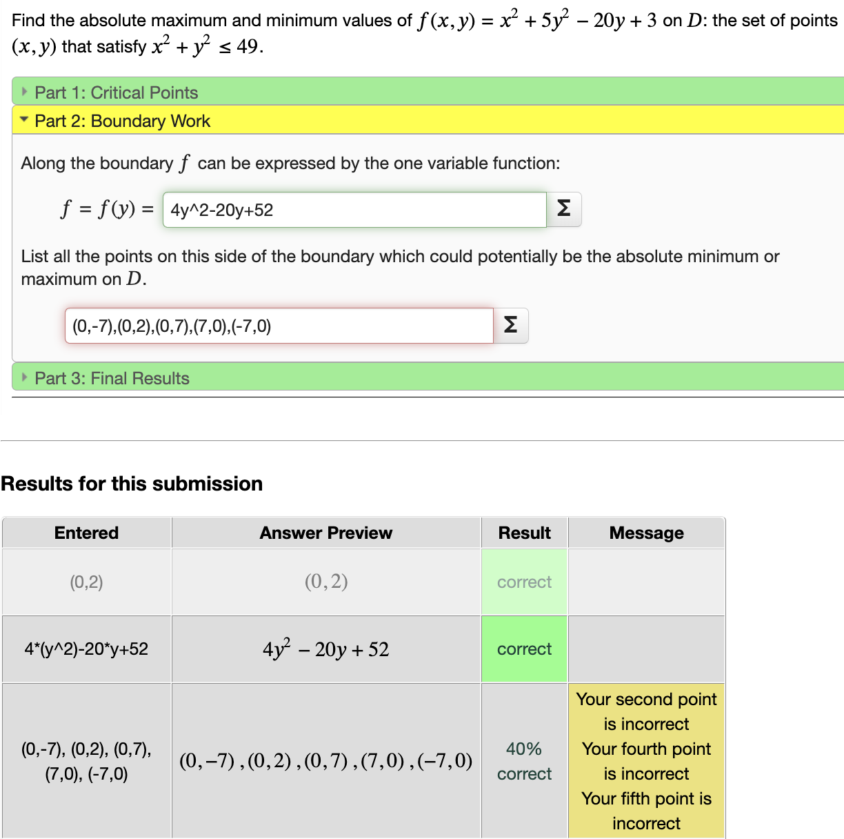 Solved Find the absolute maximum and minimum values of | Chegg.com
