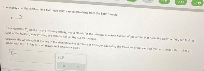 Solved The energy E of the electron in a hydrogen atom can | Chegg.com