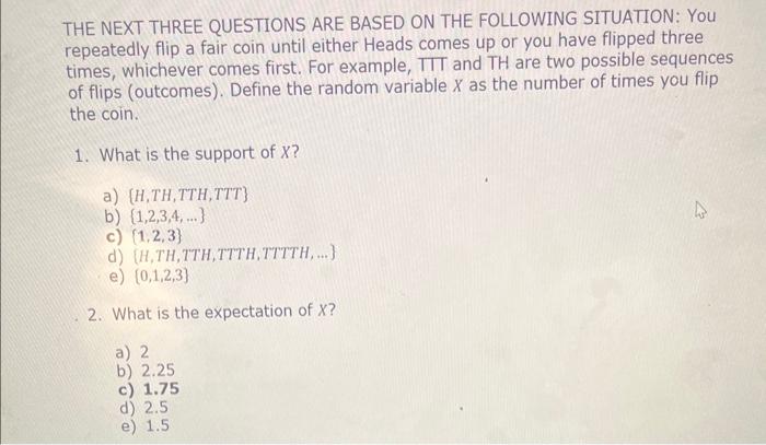 Solved THE NEXT THREE QUESTIONS ARE BASED ON THE FOLLOWING | Chegg.com