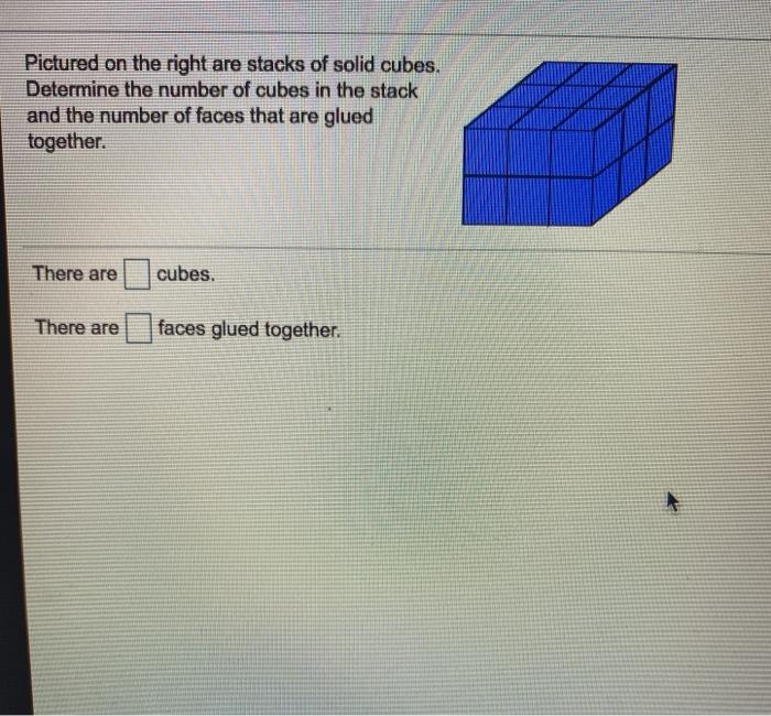 Solved Pictured On The Right Are Stacks Of Solid Cubes 7105