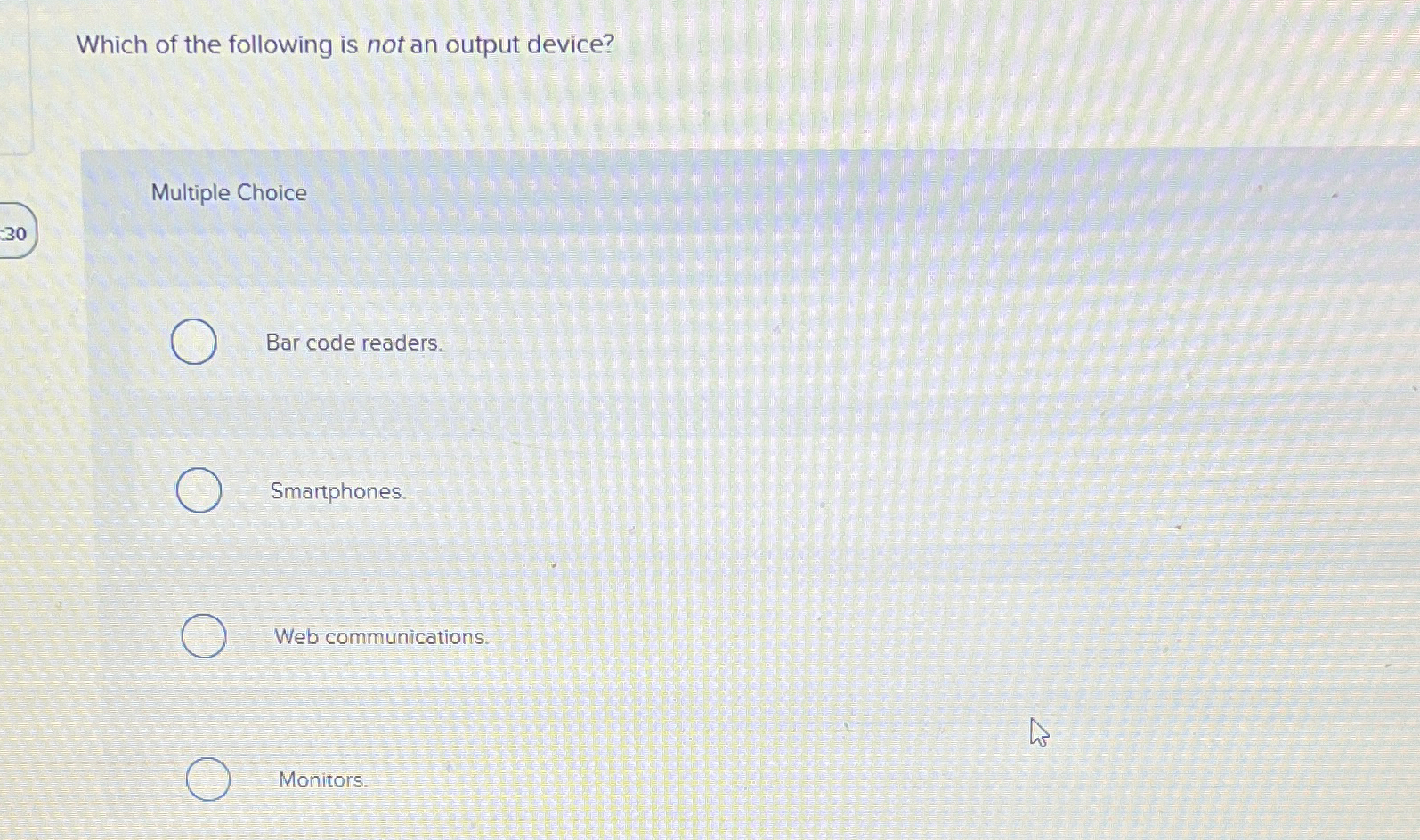 Solved Which of the following is not an output | Chegg.com
