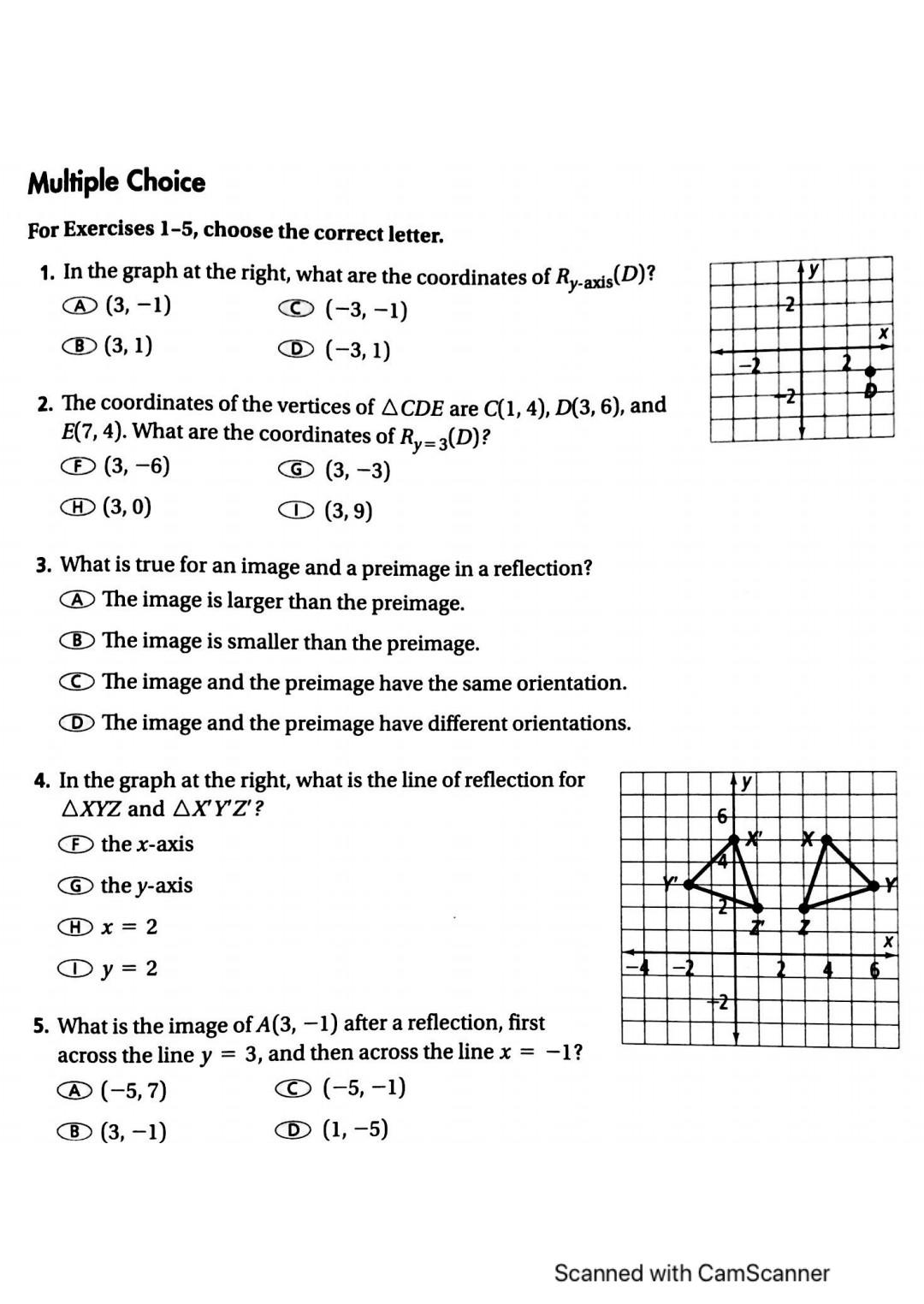 Solved Multiple Choice Y For Exercises 1 5 Choose The Co Chegg Com