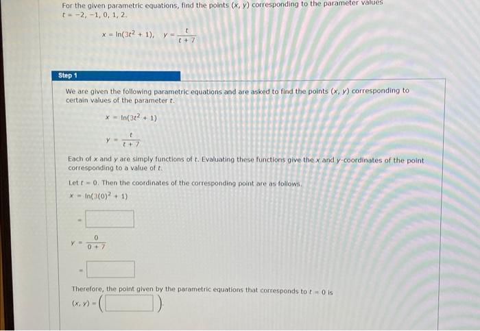 Solved For The Given Parametric Equations Find The Points 9638