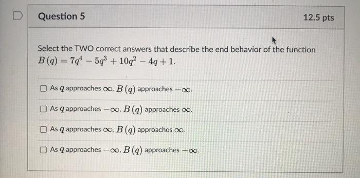 Solved Question 5 12.5 pts Select the TWO correct answers | Chegg.com