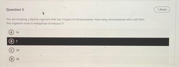 Solved Question 3 1 Point You are studying a diploid | Chegg.com