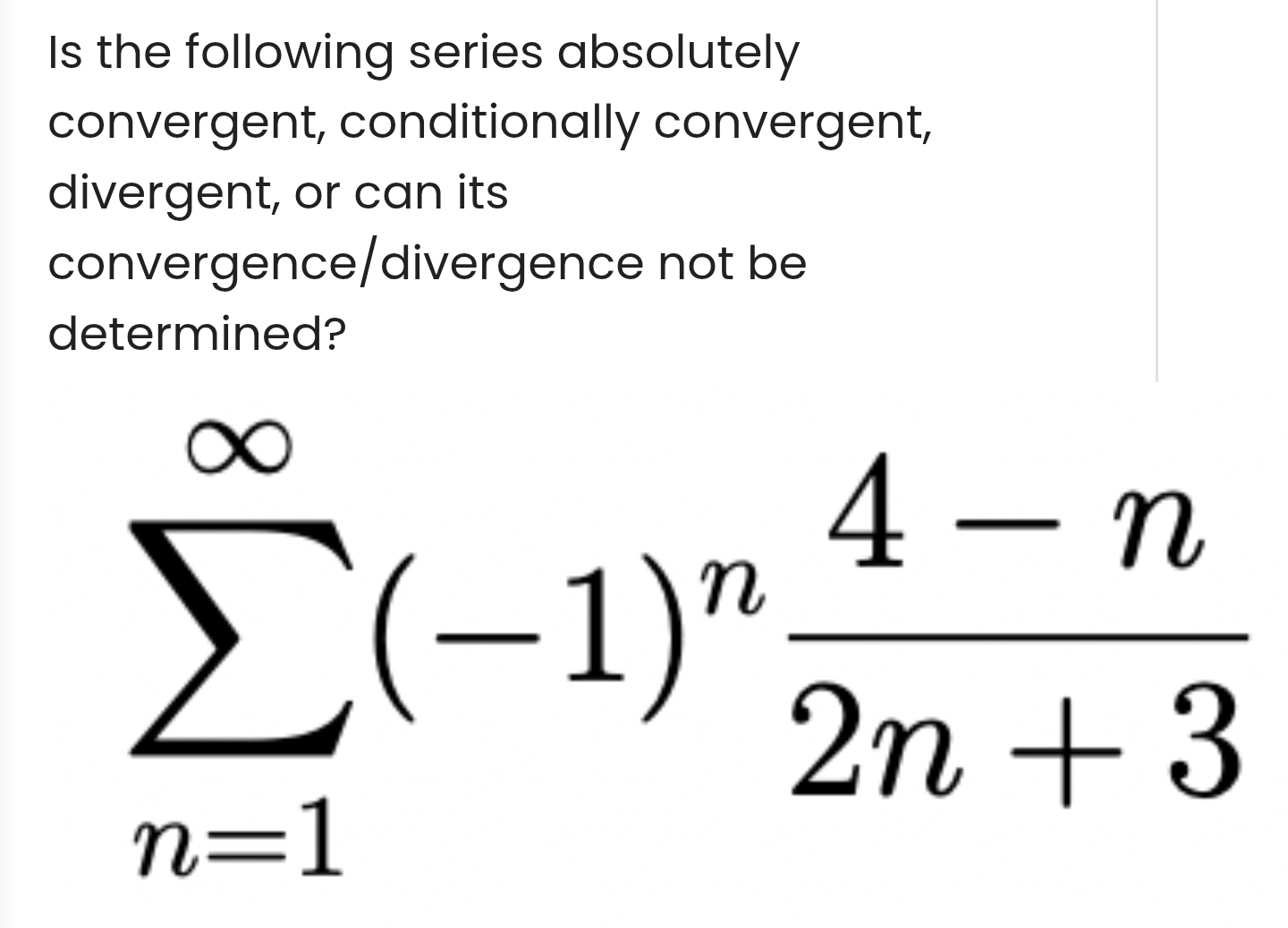 Solved Is The Following Series Absolutely Convergent Chegg Solved Is The Following Series Absolutely Convergent Chegg