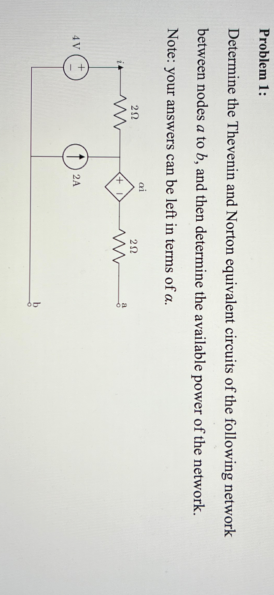 Solved Problem 1:Determine the Thevenin and Norton | Chegg.com