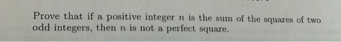 Solved Prove that if a positive integer n is the sum of the | Chegg.com