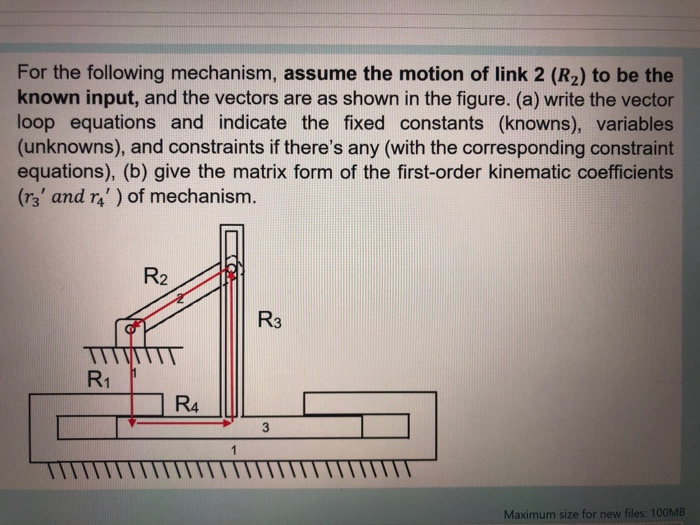 Solved For The Following Mechanism, Assume The Motion Of | Chegg.com