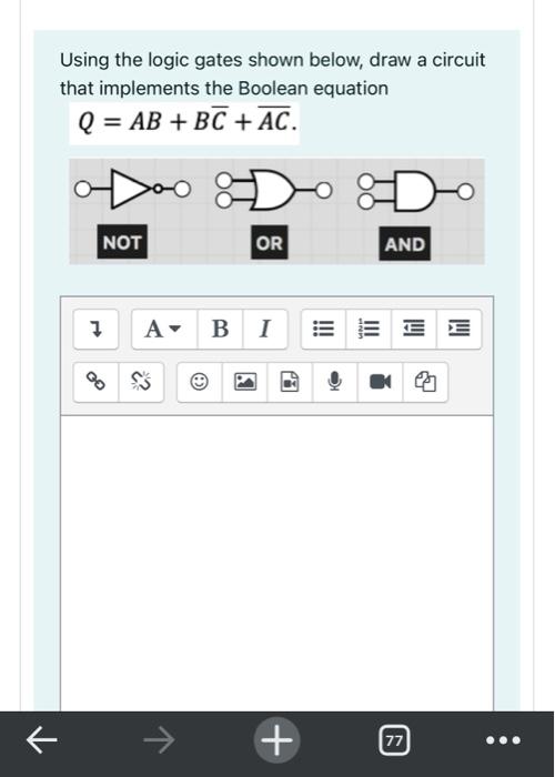 Solved Using the logic gates shown below, draw a circuit | Chegg.com