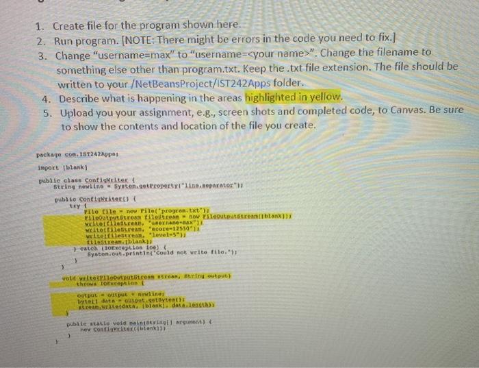 Solved 1. Create file for the program shown here. 2. Run | Chegg.com