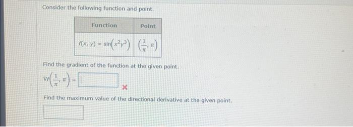 Solved Consider the following function and point. Find the | Chegg.com