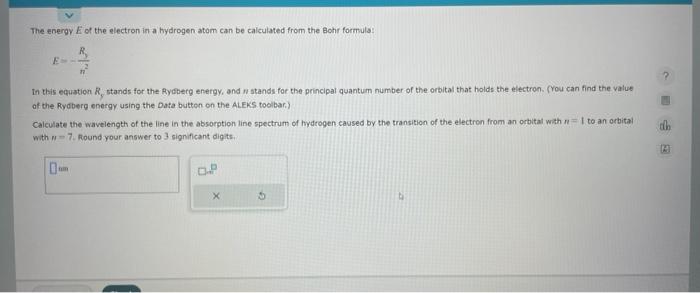 Solved The energy E of the electron in a hydrogen atom can | Chegg.com