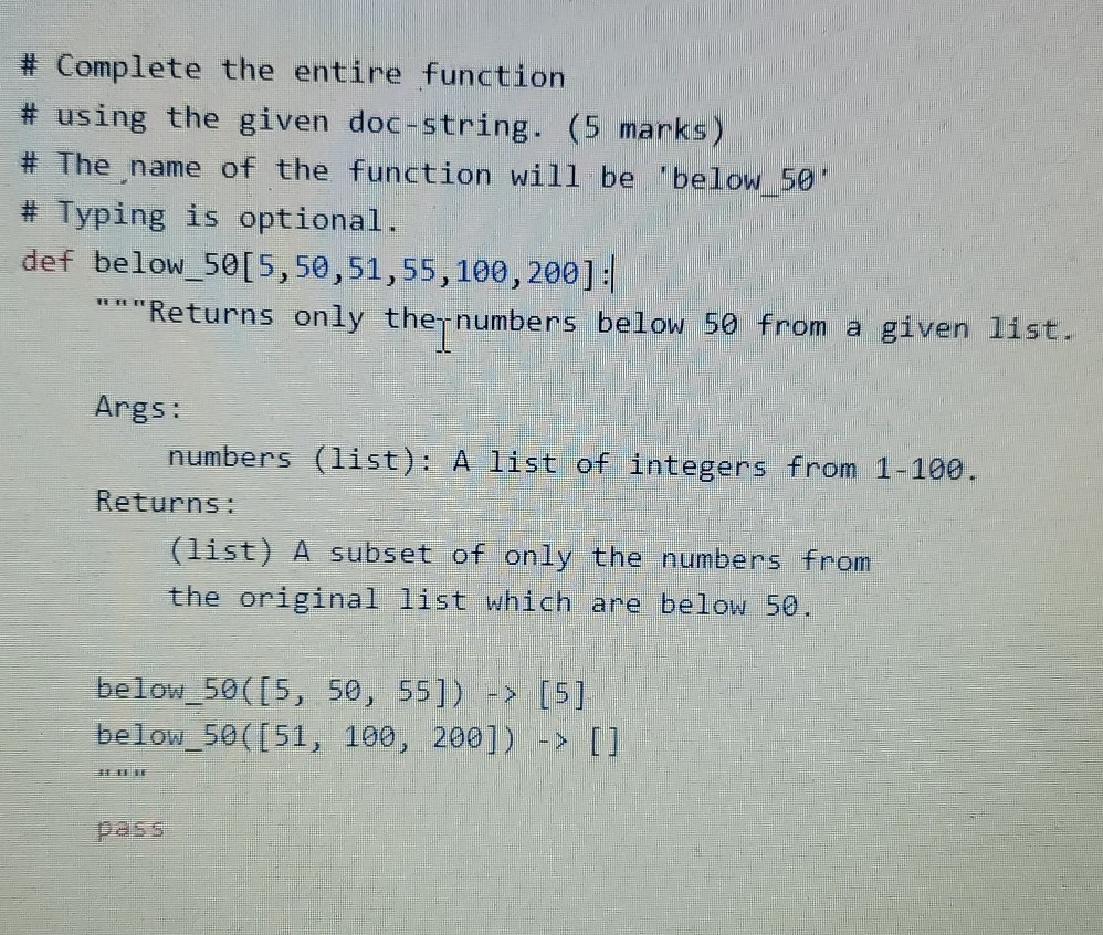 Solved # Complete the entire function # using the given | Chegg.com
