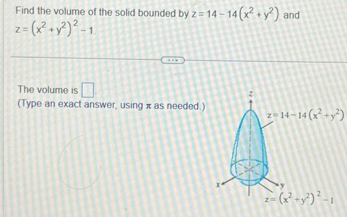 Solved Find The Volume Of The Solid Bounded By | Chegg.com