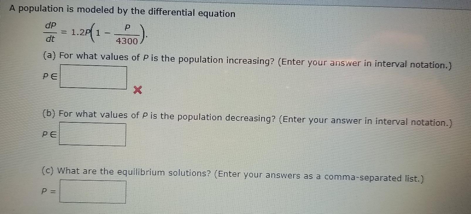 Solved A population is modeled by the differential equation | Chegg.com