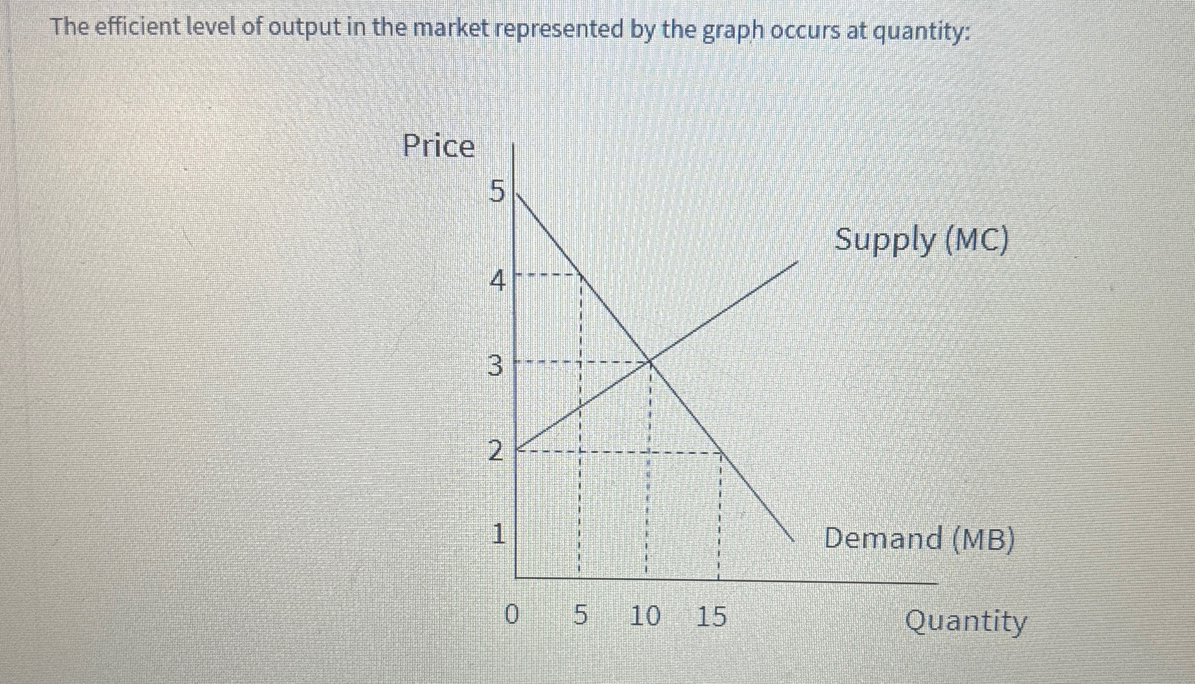 Solved The efficient level of output in the market | Chegg.com