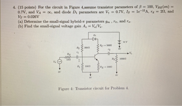 Solved 4. (15 points) For the circuit in Figure 4,assume | Chegg.com