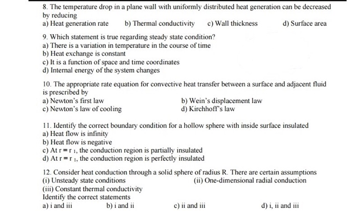 Solved 8. The temperature drop in a plane wall with | Chegg.com
