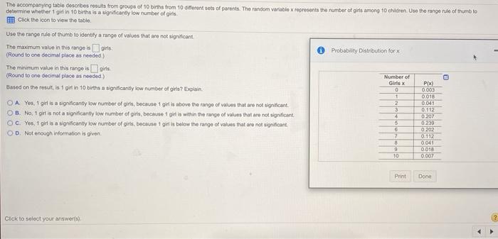 Solved The accompanying table describes results from groups | Chegg.com