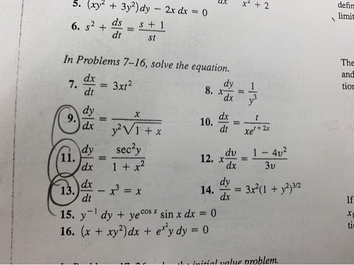 Solved 5 Xy 3y² Dy 2x Dx 0 X 2 Definm 3d Limit Ds