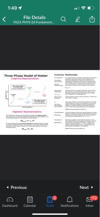 Solved Three Phase Model of Matter Craphical | Chegg.com