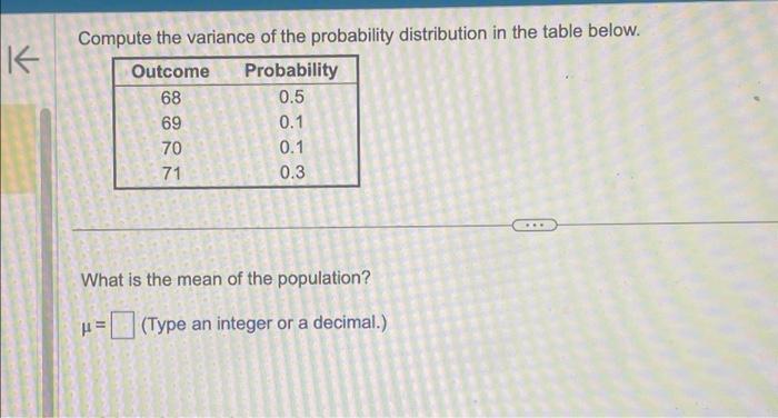 Solved Compute the variance of the probability distribution | Chegg.com