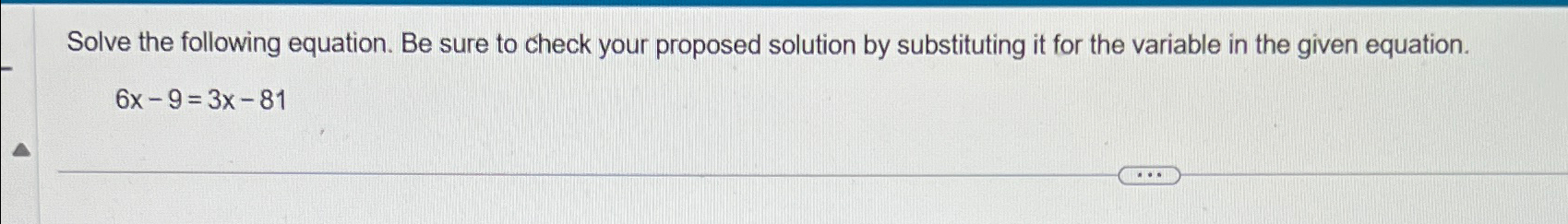 Solved Solve the following equation. Be sure to check your | Chegg.com