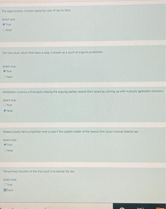 Solved The Legal Process Involves Applying Rules Of Law To Chegg
