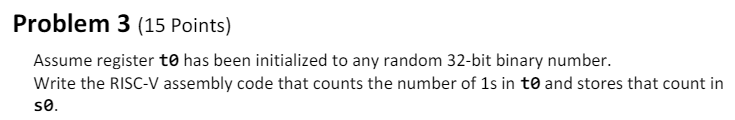 Solved Problem 3 (15 ﻿Points)Assume register to has been | Chegg.com