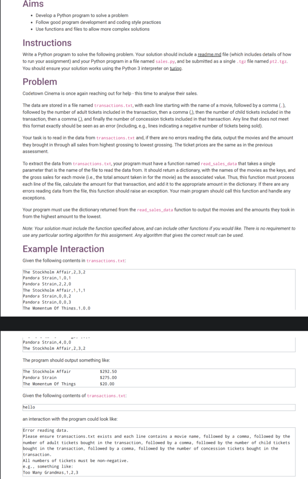 Solved Instructions Write a Python program to solve the | Chegg.com
