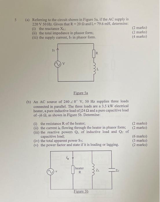 Solved (a) Referring to the circuit shown in Figure 5a, if | Chegg.com