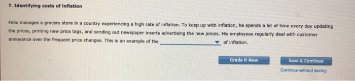 Solved 7. Identifying costs of inflation Felix manages a | Chegg.com