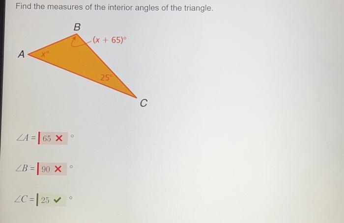 Solved Find the measures of the interior angles of the | Chegg.com