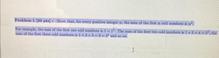 Solved Problem 1 [20 pts]: Show that, for every positive | Chegg.com