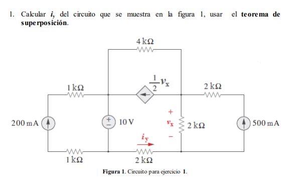 Solved 1. Calcular i, del circuito que se muestra en la | Chegg.com