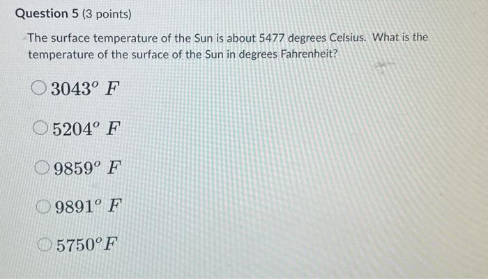 temperature of sun surface in fahrenheit