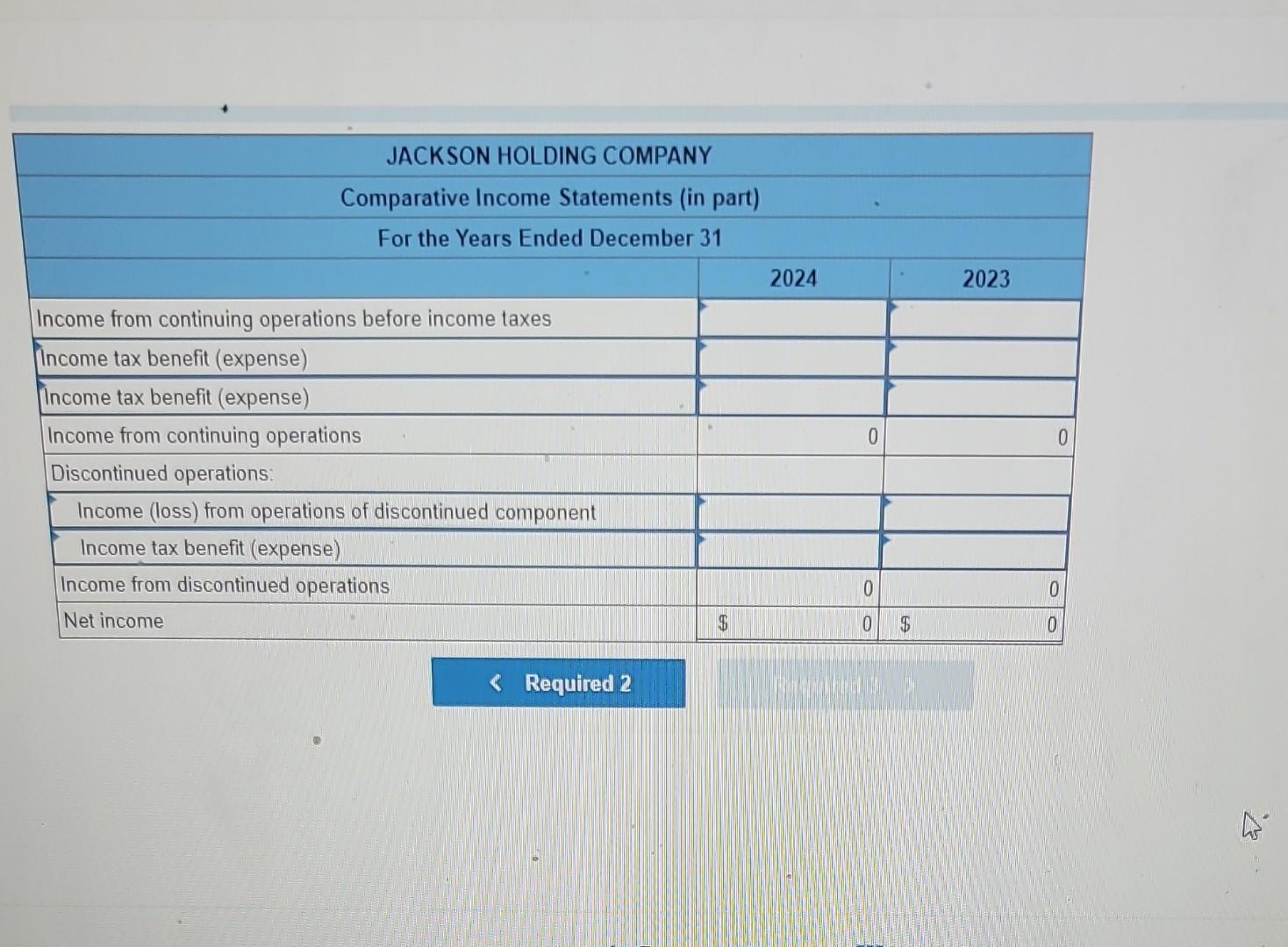 Solved The Following Condensed Income Statements Of The 4567