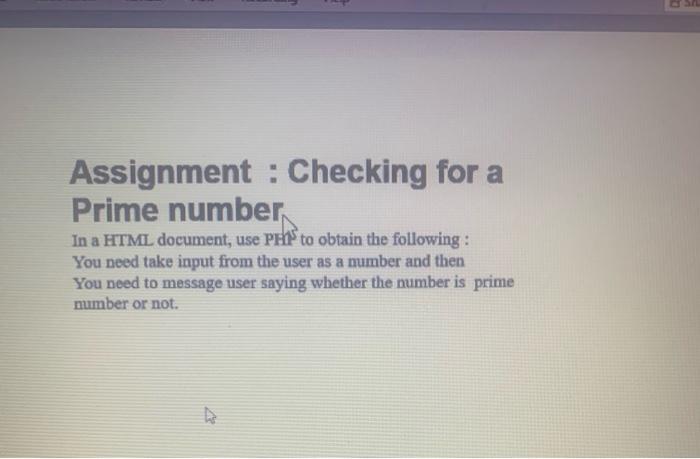 Solved Assignment : Checking for a Prime number In a HTML | Chegg.com