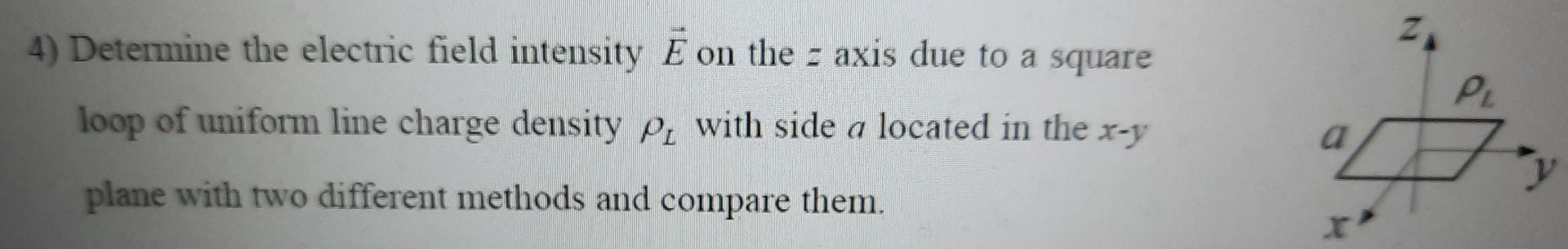 Solved 4) Determine the electric field intensity E on the = | Chegg.com