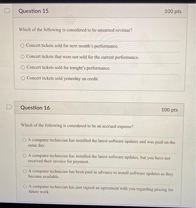Solved Question 1 100 pts The matching concept O requires | Chegg.com